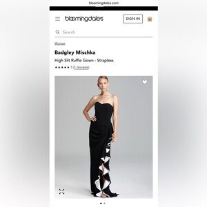 Badgley Mischka
High Slit Ruffle Gown  size 8